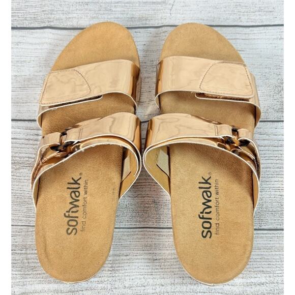 Softwalk Barcelona Womens Sandals Rose Gold Patent Metallic Size US 10M - Picture 3 of 8